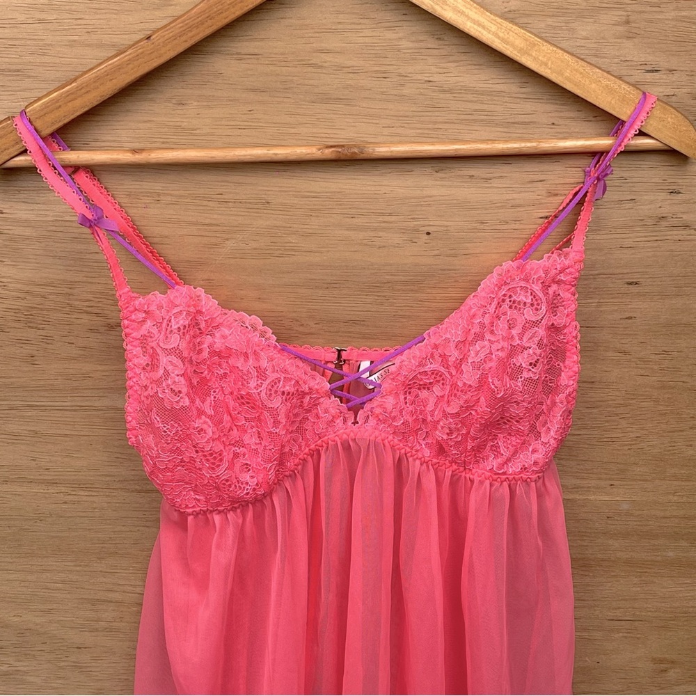 Victoria’s Secret baby doll color neon‎ size medium used - Picture 3 of 9